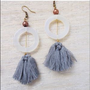 Grey Tassel Earrings